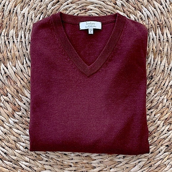 Turnbury Fine Merino Wool V-Neck Sweater - Picture 1 of 9